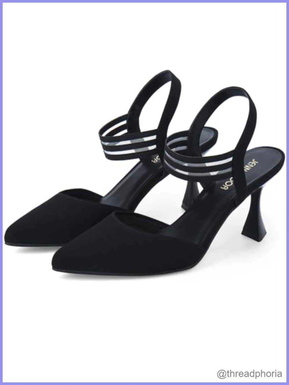 Kitten Heel Slingback Pumps Pointed Toe Ankle Strap Comfortable Formal Dress